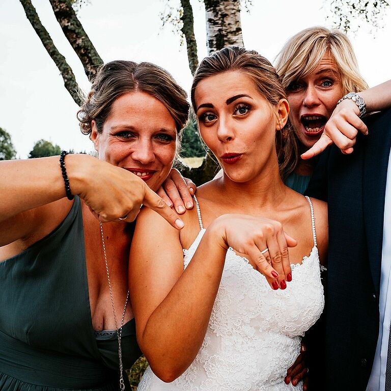Hochzeitsfotografie mit Bildern von Familie und Freunden